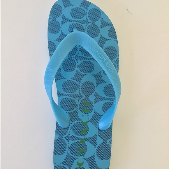 NEW Coach Zak Signature Striped Flip Flop Sandals - Picture 10 of 12